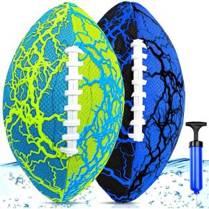 image:imageJasonwell Pool Beach Water Football  2Pack Strong Grip Waterproof Football for AllWeather Play Pool Toys Beach Games Outdoor Sports Toy Christmas Birthday Gifts for Kids Boys Teens Adultsbluegreen