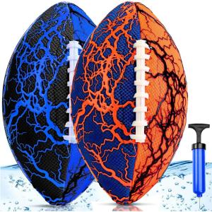 image:imageJasonwell Pool Beach Water Football  2Pack Strong Grip Waterproof Football for AllWeather Play Pool Toys Beach Games Outdoor Sports Toy Christmas Birthday Gifts for Kids Boys Teens Adultsorangeblue