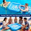 image:imageJasonwell Pool Floats Adult Games  2 Pack Fabric Inflatable Pool Floaties Water Hammock Chair w Floating Table Waterproof Playing Cards Party Game Toys Lake Lounger Raft Pool Hammock Float FloatyBlueGreen