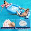 image:imageJasonwell Pool Floats Adult Games  2 Pack Fabric Inflatable Pool Floaties Water Hammock Chair w Floating Table Waterproof Playing Cards Party Game Toys Lake Lounger Raft Pool Hammock Float FloatyBlueRose