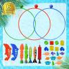image:imageJasonwell Pool Toys Diving Rings  28PCS Swim Thru Rings Pool Game Diving Toys with Dive Ring Underwater Treasures Torpedo Bandits Fish Toy Fun Water Swimming Toy for Boys Girls Kids Teens AdultsGreenorangeblue