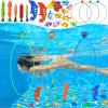 image:imageJasonwell Pool Toys Diving Rings  28PCS Swim Thru Rings Pool Game Diving Toys with Dive Ring Underwater Treasures Torpedo Bandits Fish Toy Fun Water Swimming Toy for Boys Girls Kids Teens AdultsGreenorangeblue