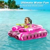 image:imageTank Pool Floats Kids Adults  Jasonwell Inflatable Pool Floaties Swimming Pool Tank with Water Cannon Gun Swim Floaty Rafts Lake Beach Party Pool Toys for Boys Girls Toddlers Kids Adults Rose M