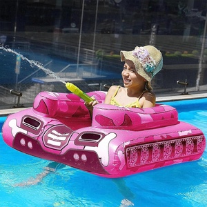 image:imageTank Pool Floats Kids Adults  Jasonwell Inflatable Pool Floaties Swimming Pool Tank with Water Cannon Gun Swim Floaty Rafts Lake Beach Party Pool Toys for Boys Girls Toddlers Kids Adults Rose M