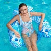 image:imageJasonwell Inflatable Pool Float Chair  Pool Floaties Floating Pool Chair Lounge Floats for Swimming Pool Water Chair Pool Lounger with Cup Holder Pool Toy Party Floaty Adults LeafB XLXLarge