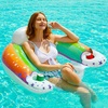 image:imageJasonwell Inflatable Pool Float Chair  Pool Floaties Floating Pool Chair Lounge Floats for Swimming Pool Water Chair Pool Lounger with Cup Holder Pool Toy Party Floaty Adults LeafB XLXLarge