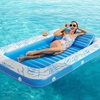 image:imageInflatable Tanning Pool Lounger Float  Jasonwell 4 in 1 Sun Tan Tub Sunbathing Pool Lounge Raft Floatie Toys Water Filled Tanning Bed Mat Pad for Adult Blow Up Kiddie Pools Kids Ball Pit MGXXLBlue