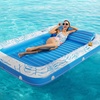 image:imageInflatable Tanning Pool Lounger Float  Jasonwell 4 in 1 Sun Tan Tub Sunbathing Pool Lounge Raft Floatie Toys Water Filled Tanning Bed Mat Pad for Adult Blow Up Kiddie Pools Kids Ball Pit MGXXLBlue