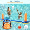 image:imageJasonwell Pool Toys Games Set  3 in 1 Pool Volleyball Net Basketball Hoop Ring Toss Game Inflatable Floats Water Floating Volleyball Swimming Pools Games Party Gift for Kids Adults GreenampBlue LOrangeblue