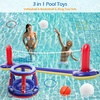 image:imageJasonwell Pool Toys Games Set  3 in 1 Pool Volleyball Net Basketball Hoop Ring Toss Game Inflatable Floats Water Floating Volleyball Swimming Pools Games Party Gift for Kids Adults GreenampBlue LRedblue