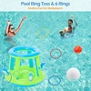 image:imageJasonwell Pool Toys Games Set  3 in 1 Pool Volleyball Net Basketball Hoop Ring Toss Game Inflatable Floats Water Floating Volleyball Swimming Pools Games Party Gift for Kids Adults GreenampBlue LGreenblue